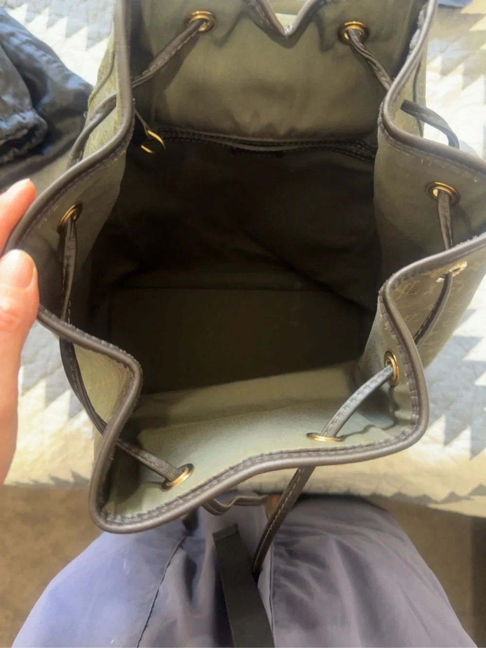 Vintage Louis Vuitton Monogram Mini Lin Montaoursis Backpack.
